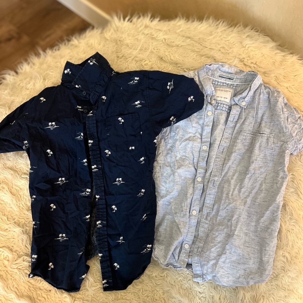 Kids Navy and Light Blue Casual Shirts